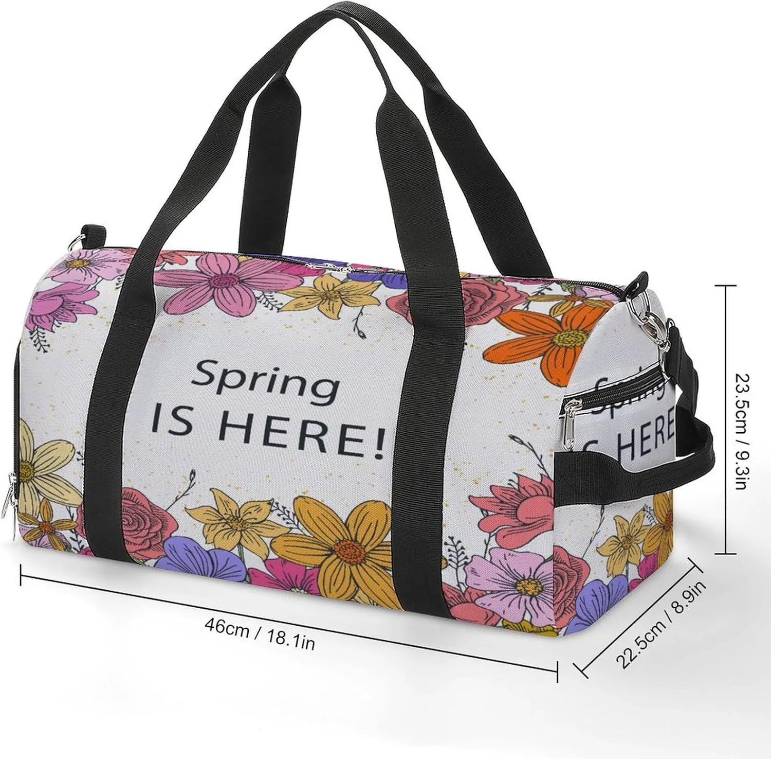 Sport Gym Duffel with Shoe Compartment Wet Pocket, Plants-spring-background Shoulder Travel Bag for Women Men, style-3
