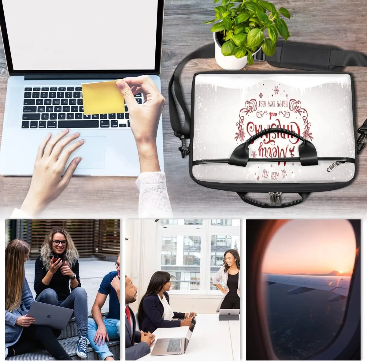 Sports Beach Volleyball Laptop Shoulder Messenger Bag Waterproof Laptop Briefcase with Handle and Padded Strap Case Sleeve