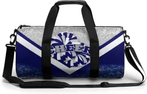 Sports Duffel for Cheerleaders, Cheer Bag for Women, Travel Duffle Bag, Weekender Bag, Cheerleading Gym Bag (Silver&Navy)