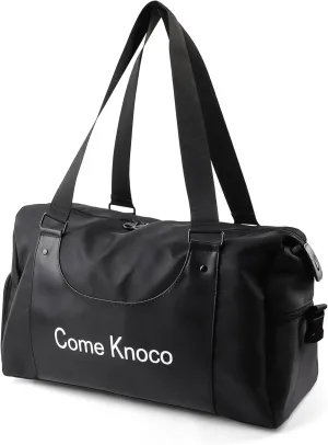 Sports Duffle Bag for Gym - Water-Resistant Training Bags with Shoe & Wet Compartments Yoga Swim Bag for Women Men Weekend Travel Accessories（Black）