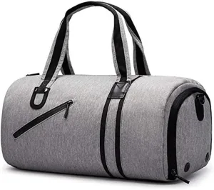 Sports Gym Bag, Multifunctional Travel Bag with Wet Pocket & Shoes Compartment, Sports Gym Bag for Men and Women (Color : Gray) (Gray)