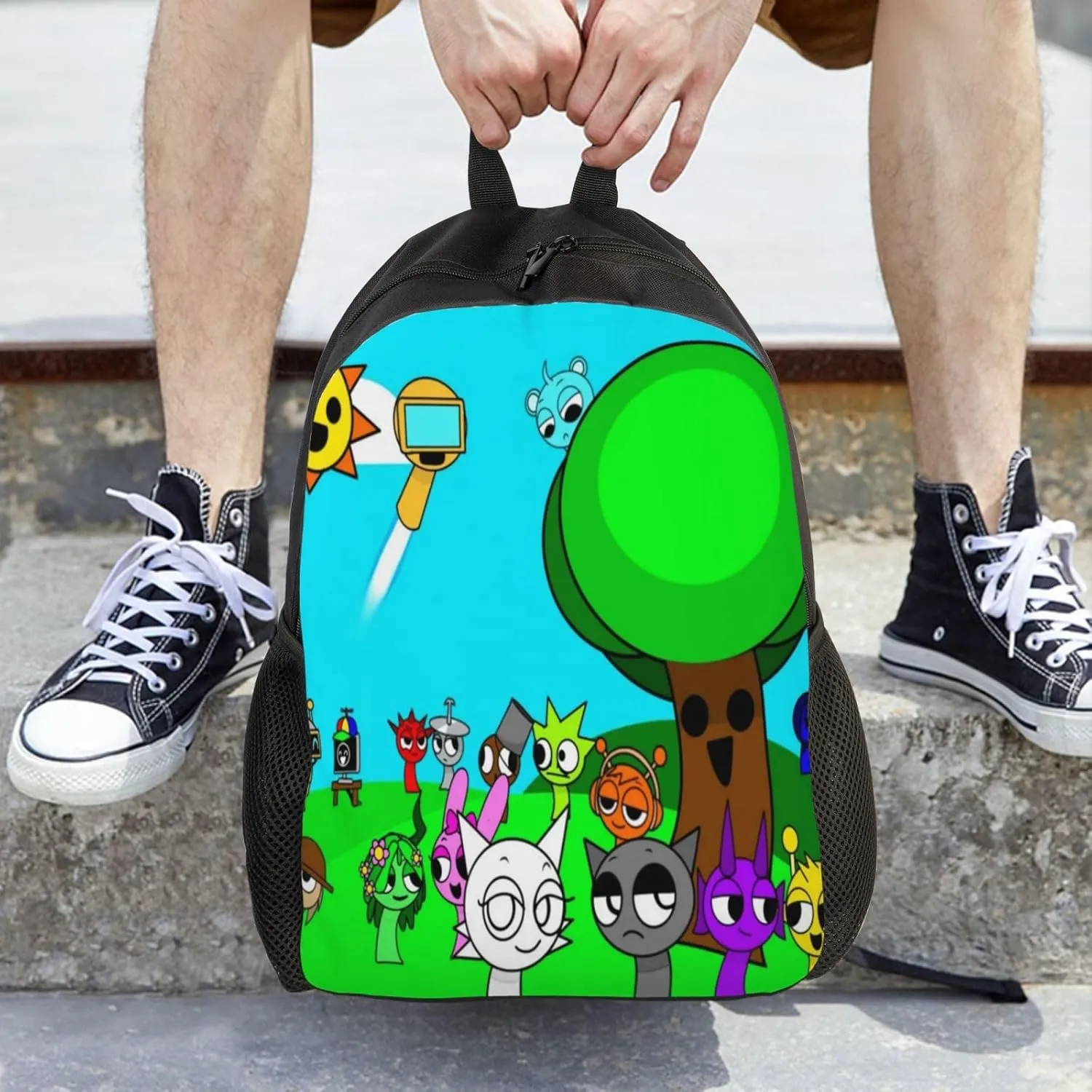Sprunki Backpack, Oxford Cloth Travel Backpack, Sturdy And Durable