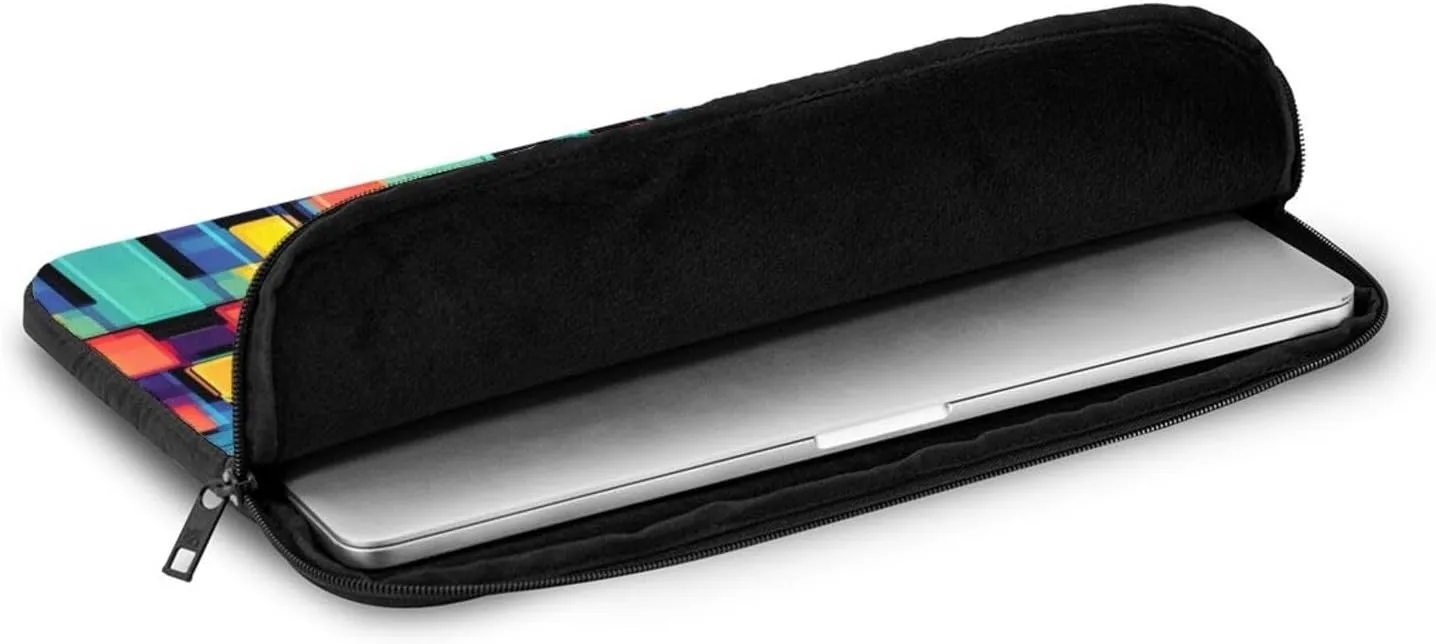 Square Geometry Diagram Pattern Portable Laptop Sleeve Case 17 inch for Shockproof Protection and Travel Convenience