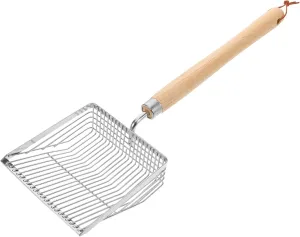 Stainless Steel Beach Sifter Shovel with Comfortable Wooden Handle Lightweight Sand Scoop for Efficient Shell Collecting Tool for Summer Beach Fun