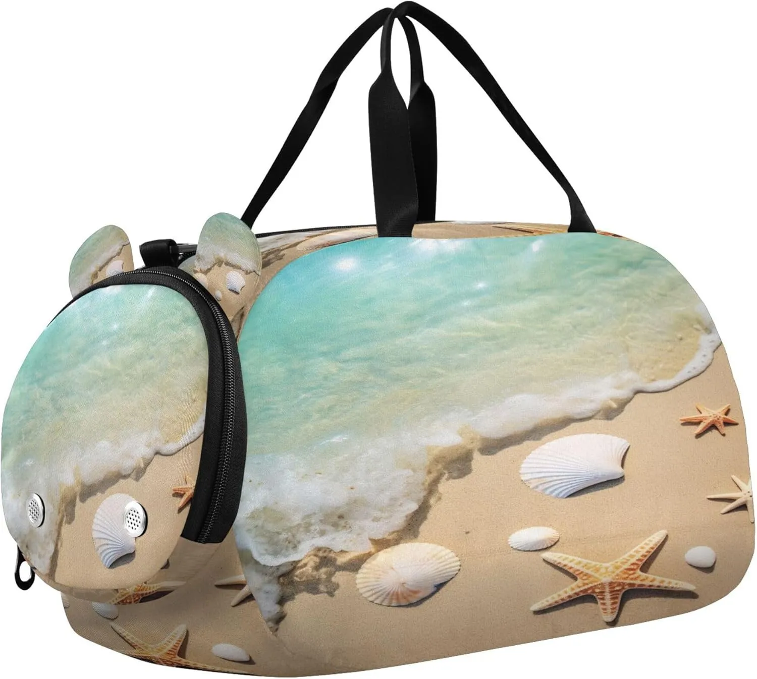 Starfish Shell Youth Sports & Travel Duffle Bag with Shoe Compartment,Waterproof Gym Bag for Girls and Boys (Overnight Essentials Organizer)