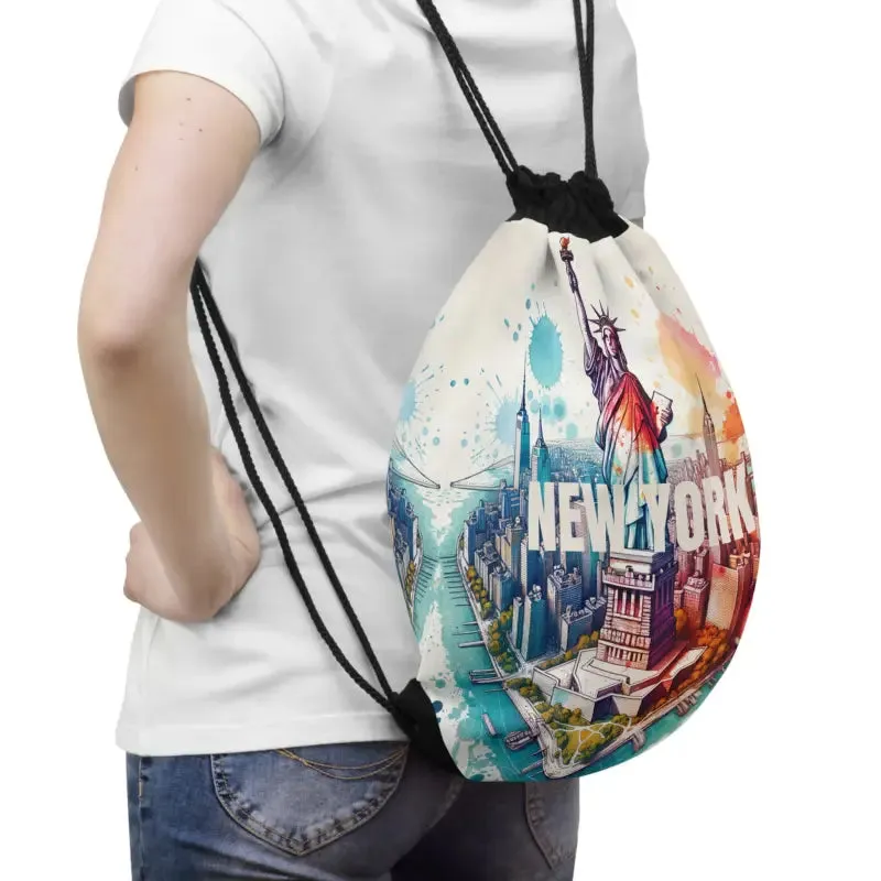 Statue of Liberty Drawstring Bag for Trendy Fashion