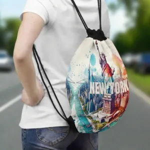 Statue of Liberty Drawstring Bag for Trendy Fashion