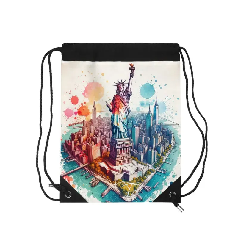 Statue of Liberty Drawstring Bag for Trendy Fashion