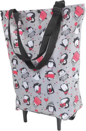 STOBAZA Wheeled Duffle Bag Rolling Tote Bag Wheels Compact Shopping Cart for Women Portable Groceries