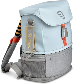 Stokke JetKids BackPack, Blue Sky - Expandable Design for Kids 2-7 Years Old - Easy-to-Clean, Water Repellent Fabric - Includes Pull-Out Seat Pad, Name Tag & Detachable Captain Stripes