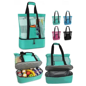 Stylish Insulated Mesh Tote Bags for Women - Large Capacity Casual Shoulder Bag