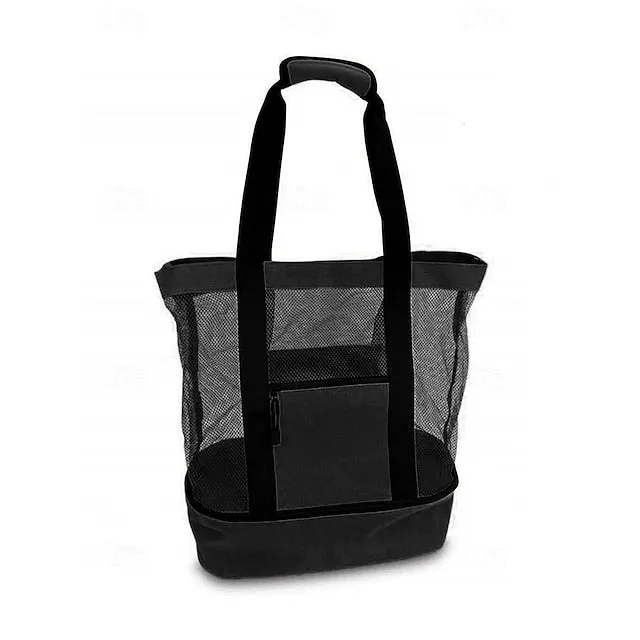 Stylish Insulated Mesh Tote Bags for Women - Large Capacity Casual Shoulder Bag