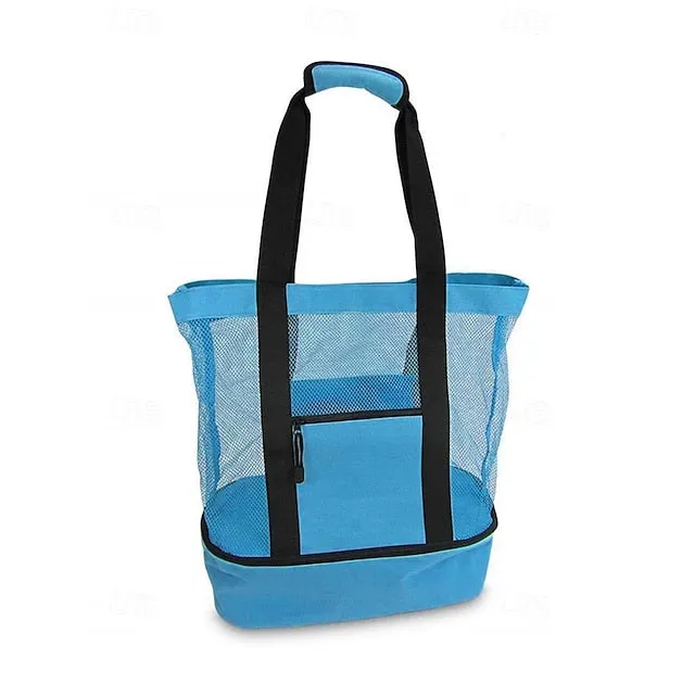Stylish Insulated Mesh Tote Bags for Women - Large Capacity Casual Shoulder Bag