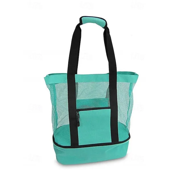 Stylish Insulated Mesh Tote Bags for Women - Large Capacity Casual Shoulder Bag