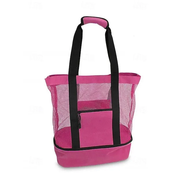 Stylish Insulated Mesh Tote Bags for Women - Large Capacity Casual Shoulder Bag