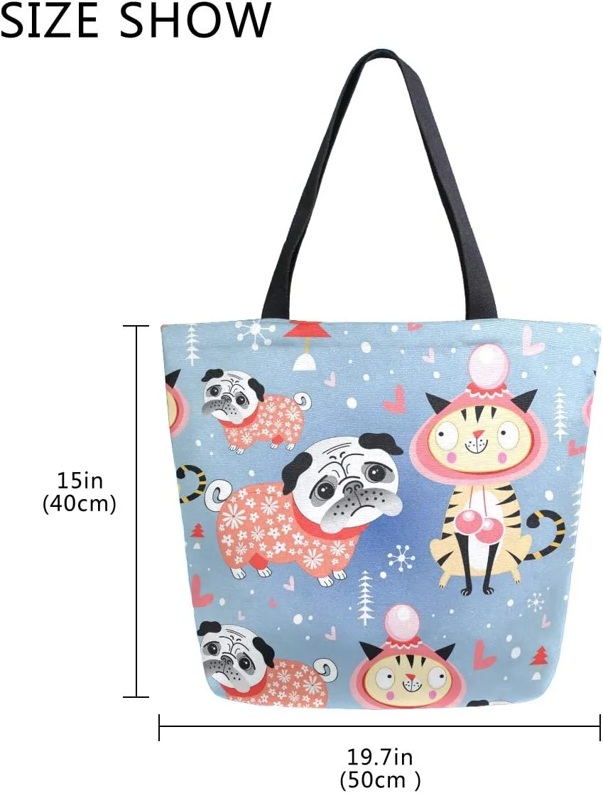 SUABO Tote Bag Reusable Grocery Bags Women Canvas Shopping Bag for Outdoor