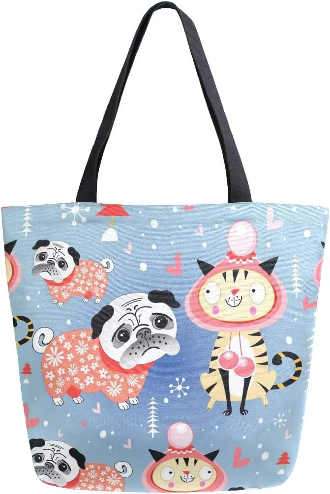 SUABO Tote Bag Reusable Grocery Bags Women Canvas Shopping Bag for Outdoor