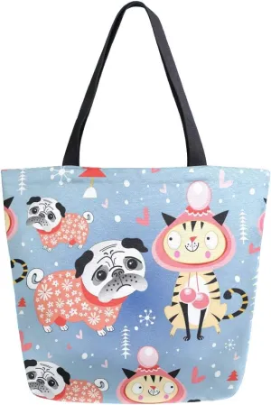 SUABO Tote Bag Reusable Grocery Bags Women Canvas Shopping Bag for Outdoor