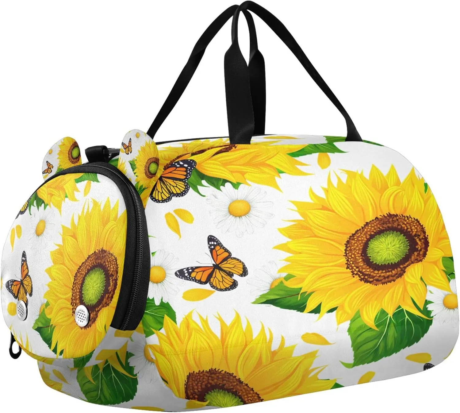 Sunflower Youth Sports & Travel Duffle Bag with Shoe Compartment,Waterproof Gym Bag for Girls and Boys (Overnight Essentials Organizer)