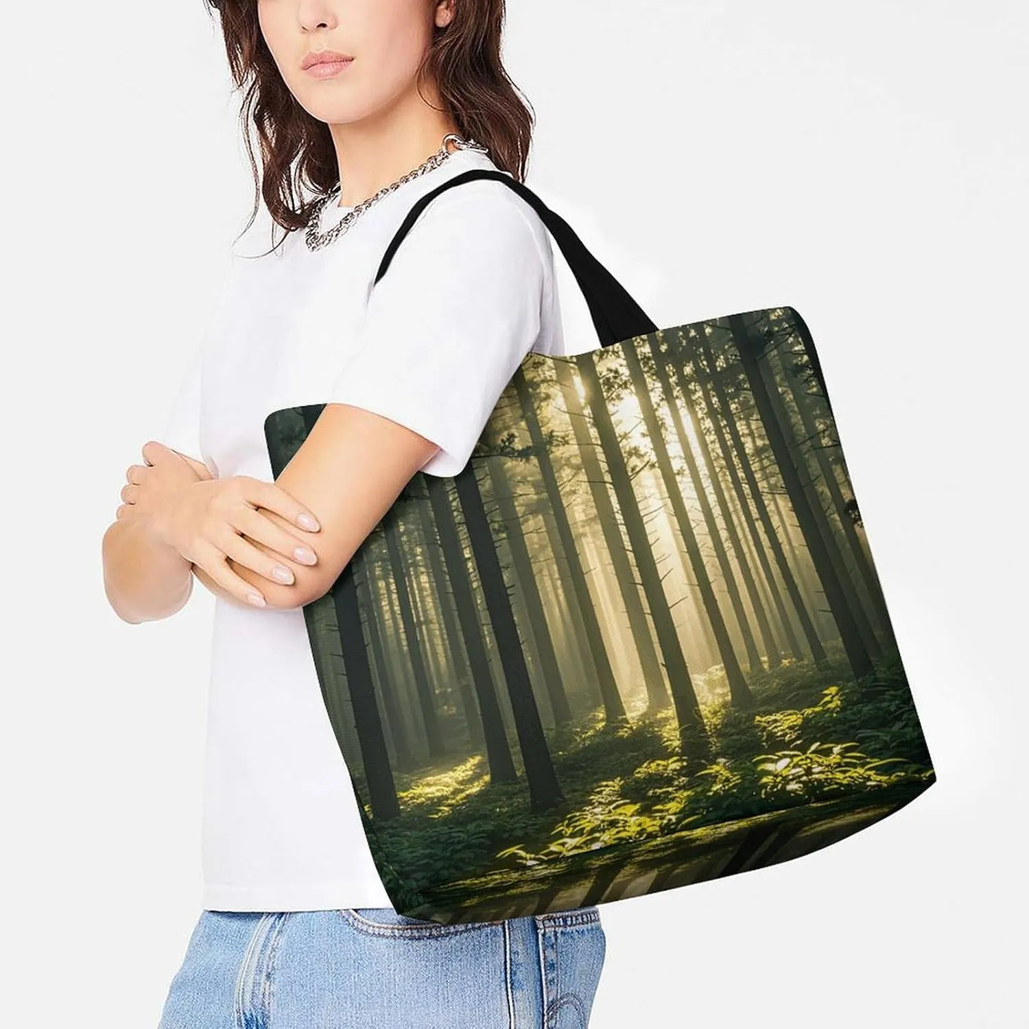 Sunset in Budapest Tote Bag for Women Reusable Grocery Shoulder Bag Shopping Bags for Travel, Groceries