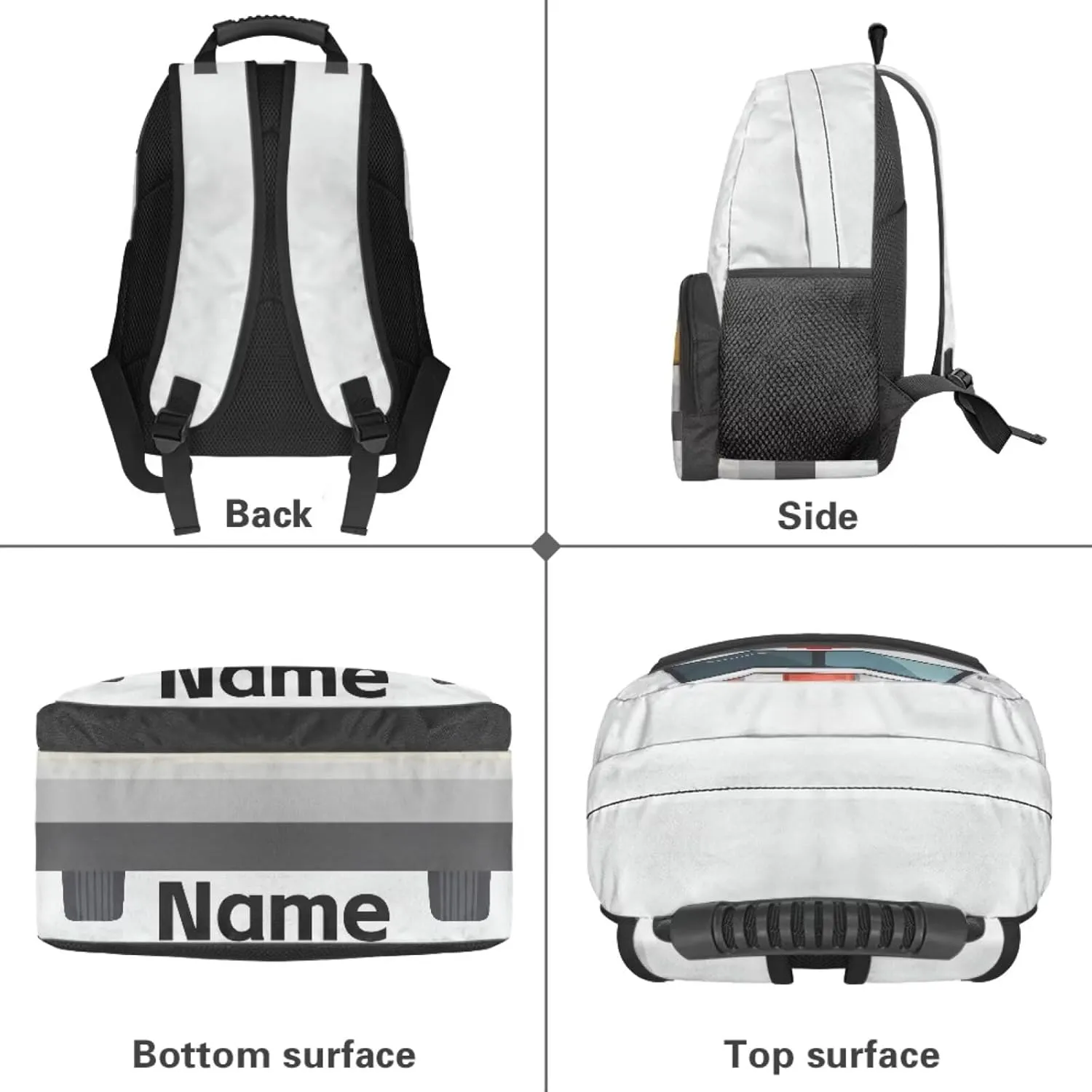Suobstales Ambulance Print Custom Boys School Backpack, 17" Backpacks for Kids Children, Back to School Gifts, Personalized Name Large Capacity Bookbag for Kindergarten Primary Elementary