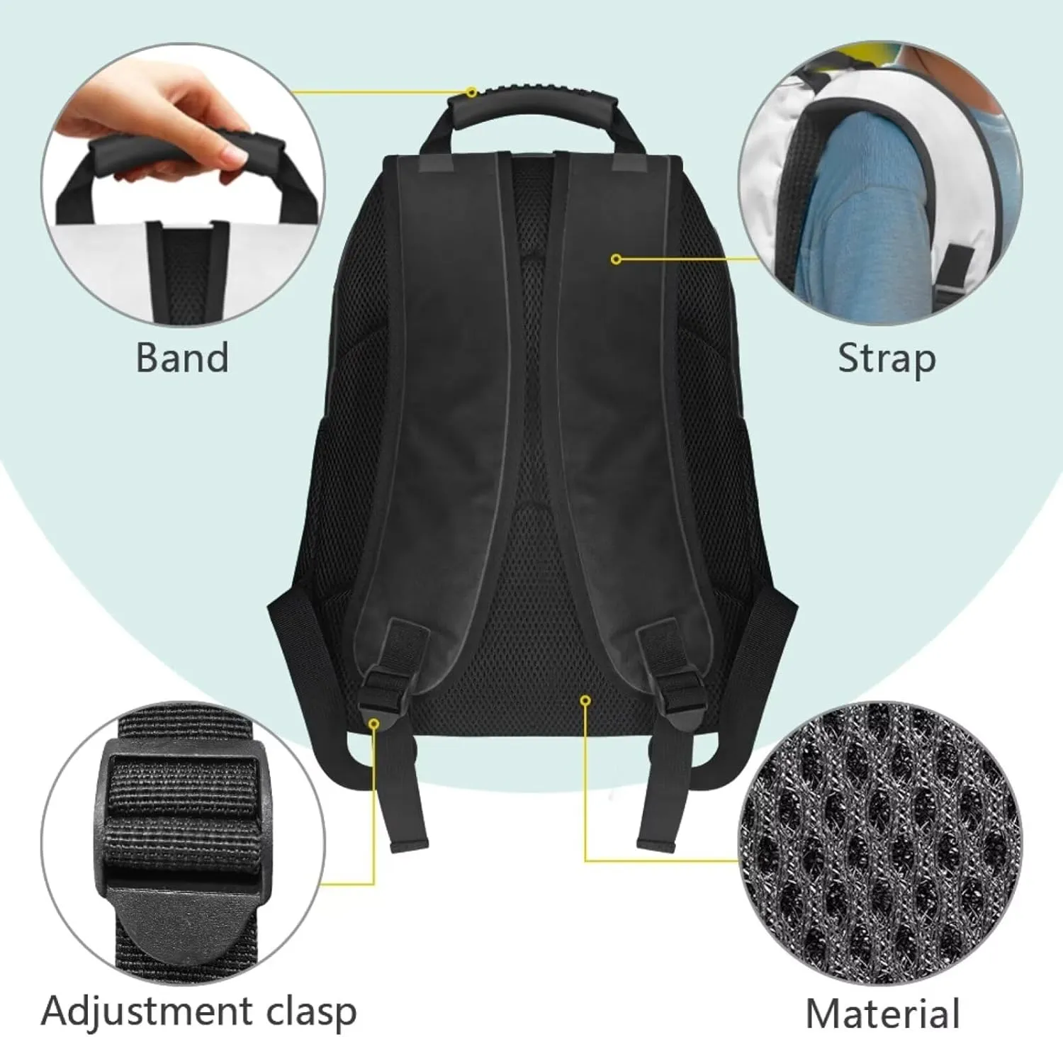 Suobstales Lion Headphones Paint Splatter Print Kids School Backpack for Teens Boys Middle Primary School Bag Bookbag Laptop Backpack Travel Casual Daypack with Adjustable Strap