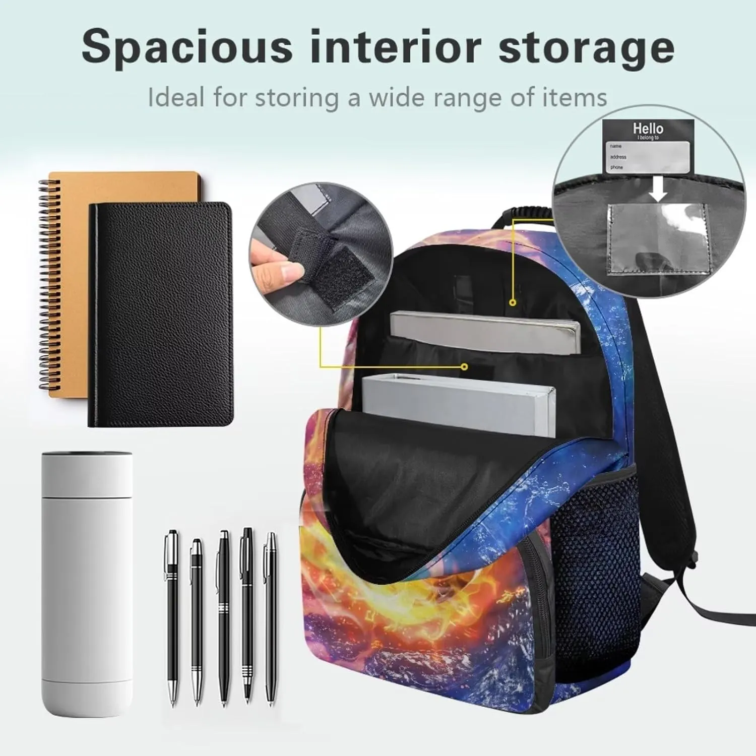 Suobstales Soccer Fire Water Print Kids School Backpack for Boys Teenage Kindergarten Primary School Shoulder Bag Backpacks Teens Casual Travel Daypack Junior School Student Backpack