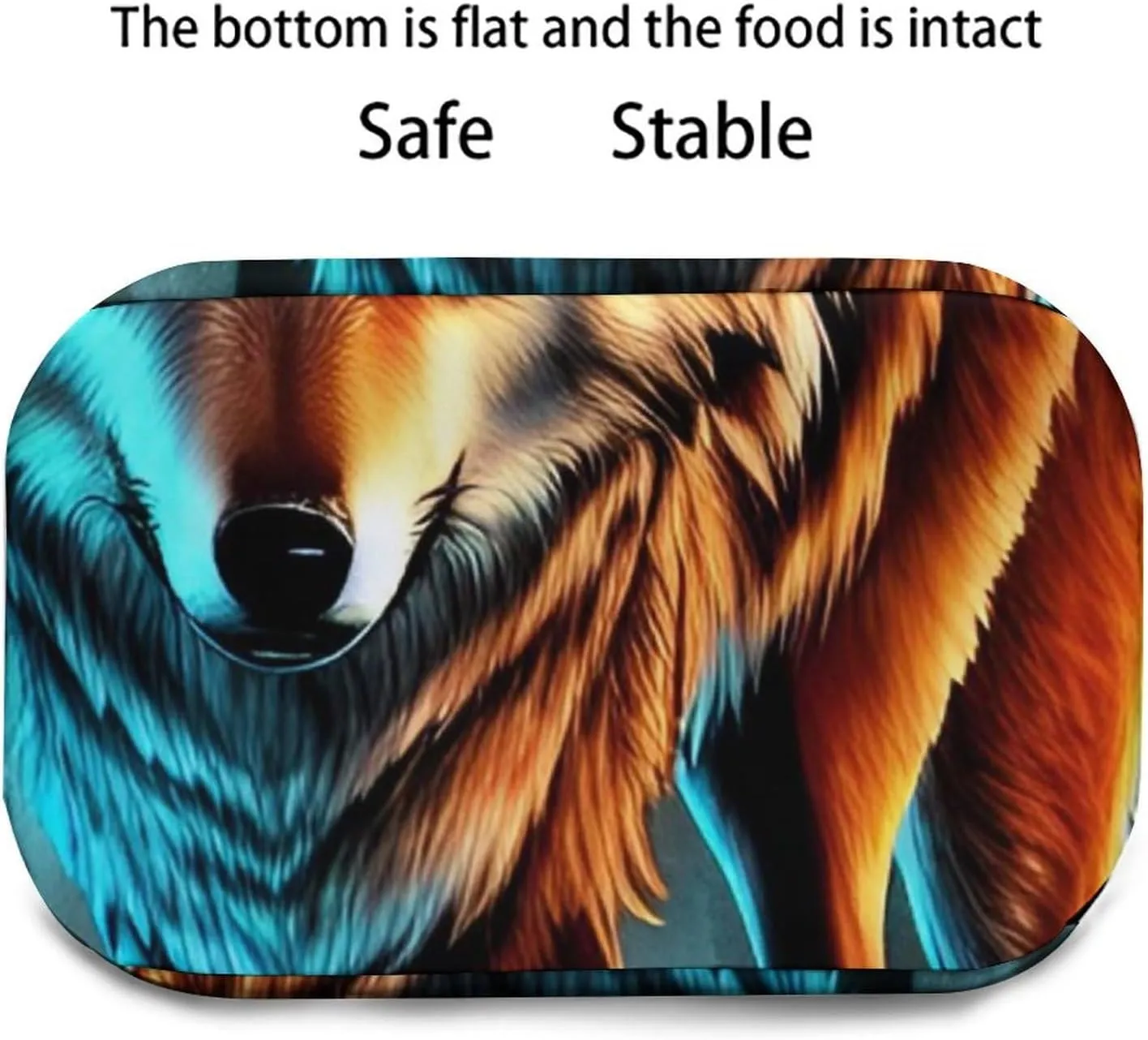 Supdreamc Lunch Box for Men/Outdoor/Work - Multi-Purpose Wolf Glare Art Storage Bag Container Reusable Handbag, Easy to Clean