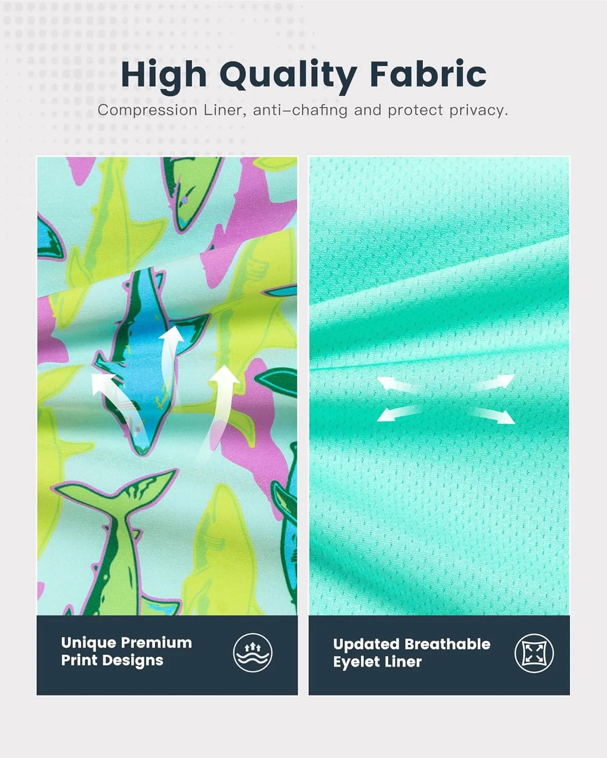 SURF CUZ Mens Swim Trunks with Compression Liner Quick Dry Swim Shorts Swimming Trunks 2 in 1 Bathing Suit Zipper Pockets