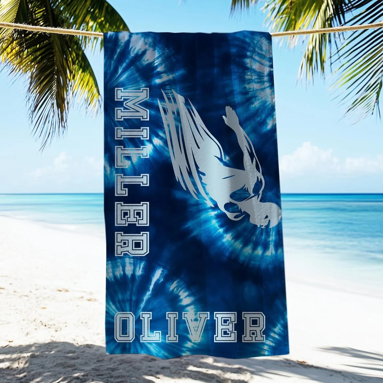 Swim Towel Gifts for Swimmers Team Coach, Custom Beach Towel Microfiber 30 x 60 Quick Dry for Swimmers, Personalized Name Sports Team Gifts for Kids Adults Men Women Competition Birthday T264