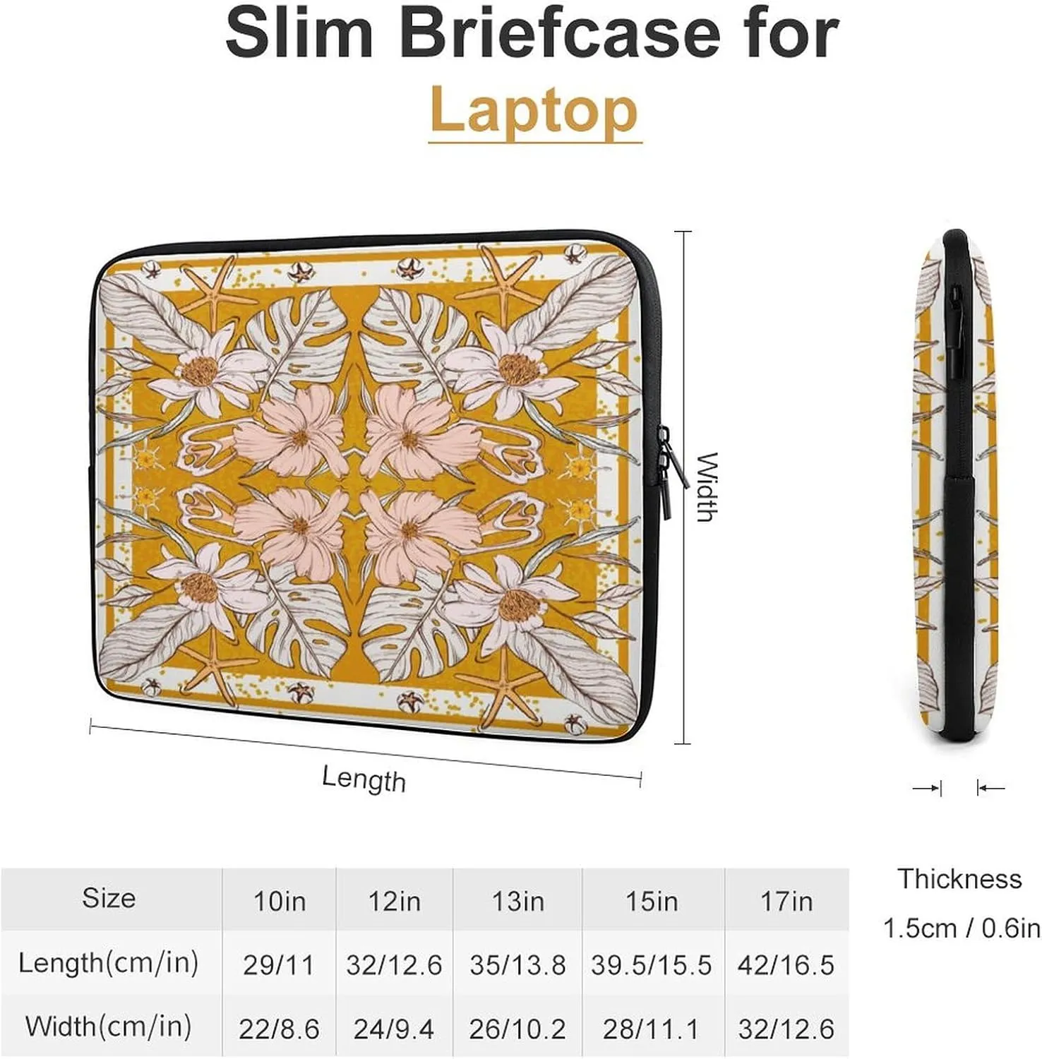 Symmetrical Flowers Pink Floral Laptop Bag Travel Notebook Laptops Sleeve 13inch for Men Women Computer Shockproof Storage Bag Business Trip Camping Organizer Protective Zipper Carry Case