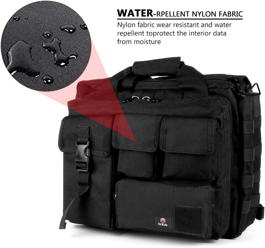 Tactical Briefcase, GES 15.6 Inch Men's Messenger Bag Military Briefcase for Men