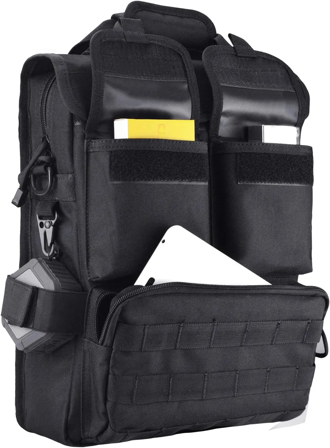Tactical Messenger Bag Military MOLLE Sling Shoulder Pack Briefcase Laptop Assault Gear Handbags Utility Carry Satchel (Black, 15.6 inch)