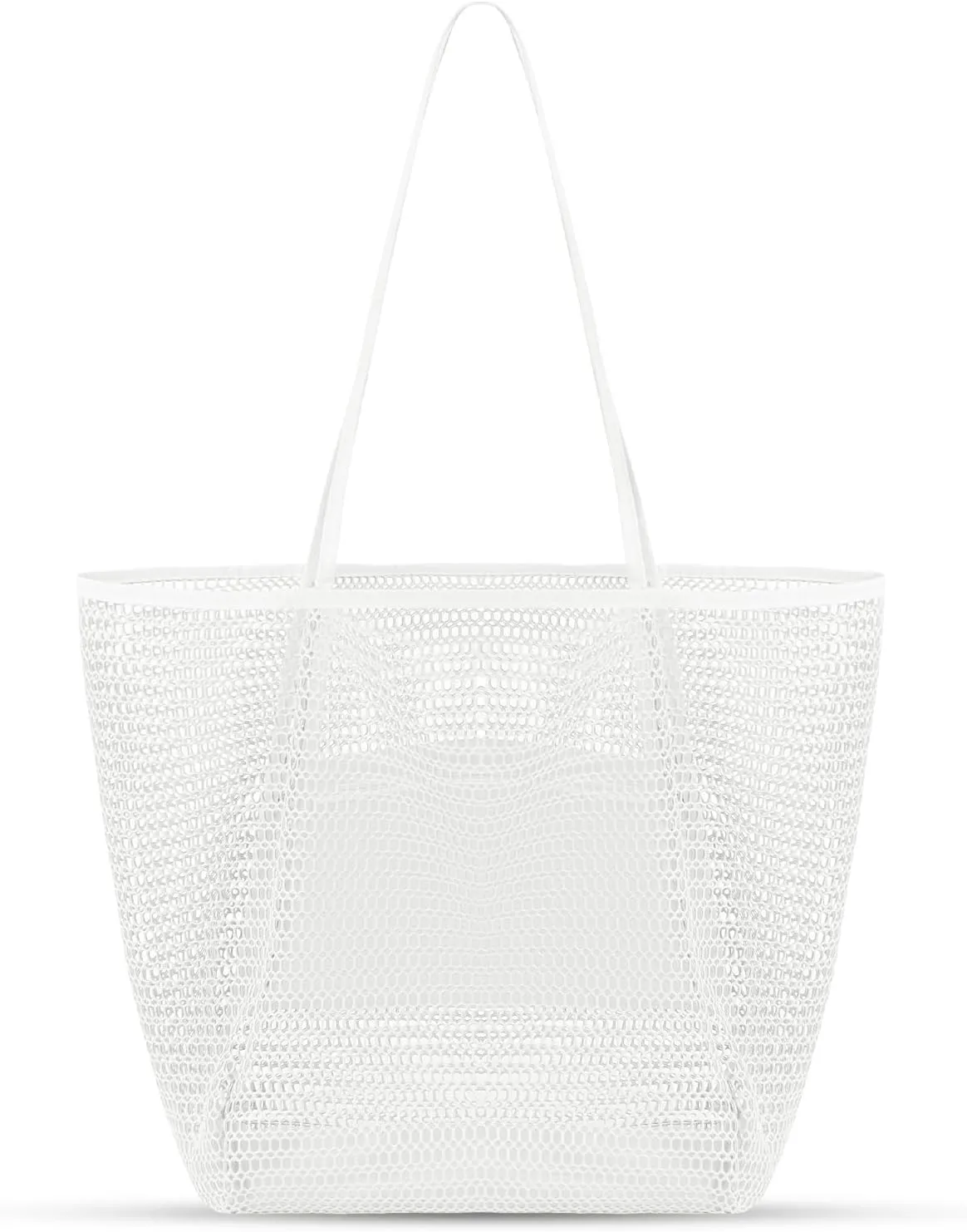 Tavaleu Mesh Beach Bag, Beach Bags for Women, Woven Straw Beach Tote Bag Waterproof with Inner Pocket, Packable Beach Bag