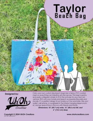 Taylor Beach Bag by UhOh Creations (Printed Paper Pattern)