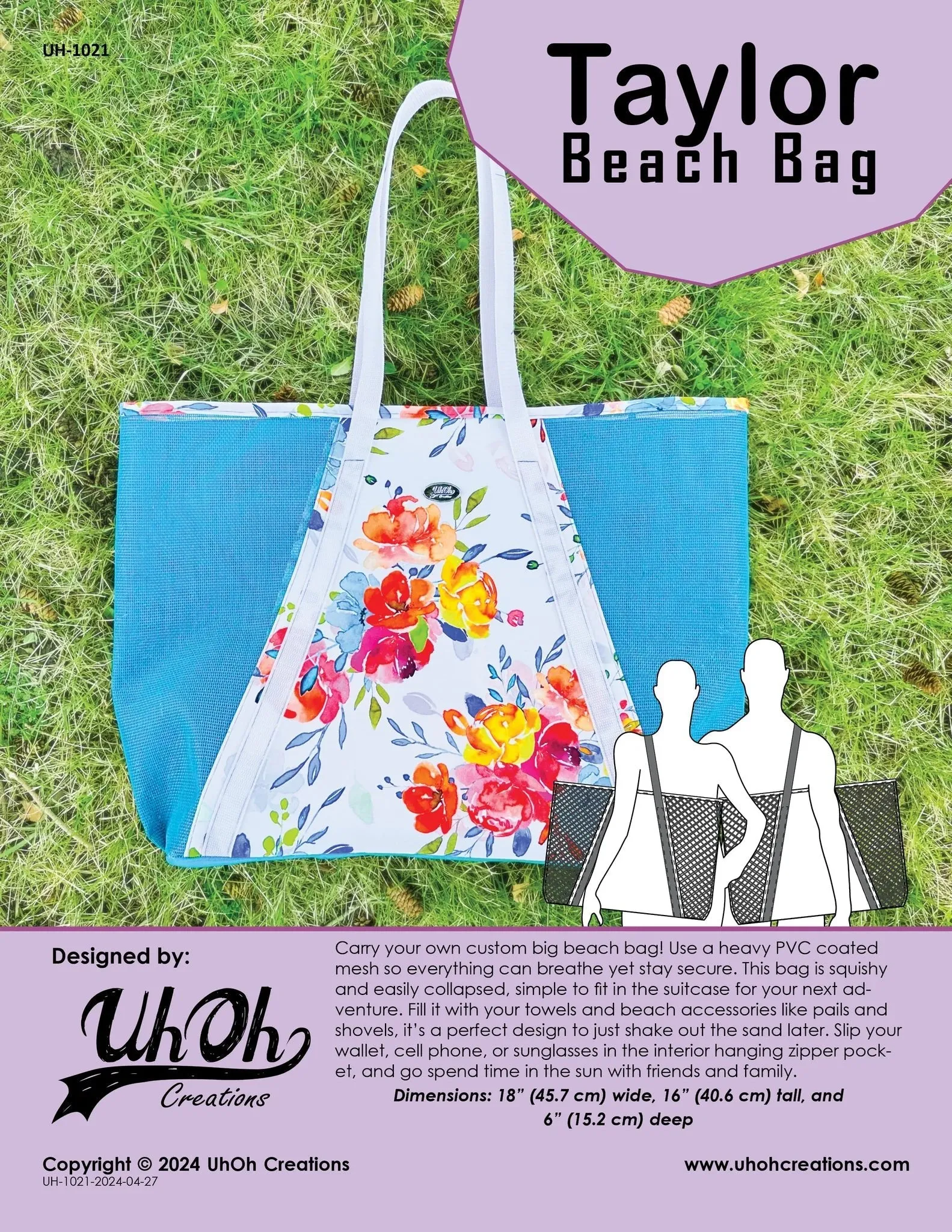 Taylor Beach Bag by UhOh Creations (Printed Paper Pattern)
