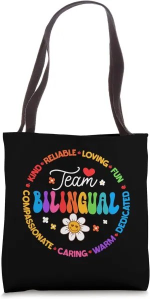Team Bilingual Bilingues Language Teacher Back to School Tote Bag