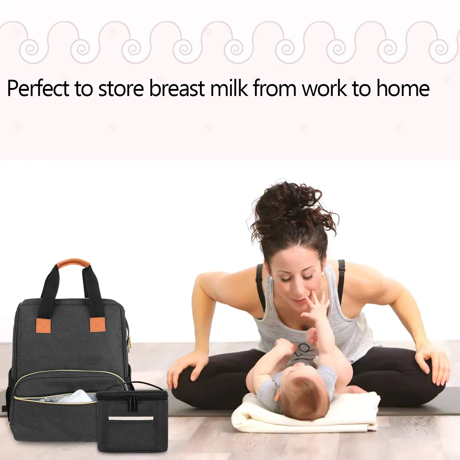 Teamoy Breastmilk Cooler Bag, Baby Bottles Bag for up to 4 Large 5 Ounce Bottles Without Nipple, Perfect for Working Moms, Black