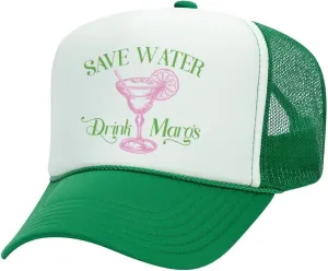 TeesAndTankYou Save Water Drink Margs Foam Trucker Cap Adjustable Mesh Back Hat