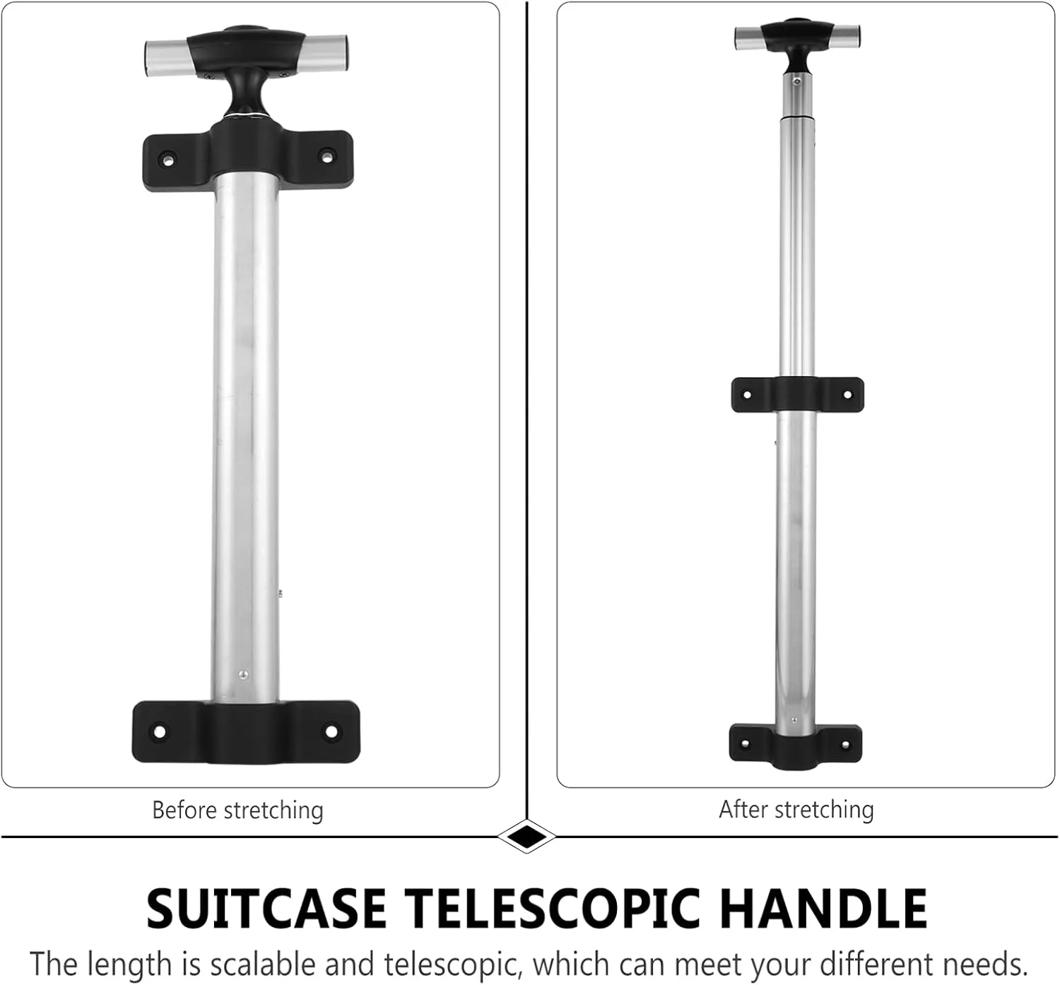 TENDYCOCO Luggage Telescoping Handle 1pc Single Tie Rod Travel Cart Aluminum Alloy Luggage Bags Suitcase Accessories