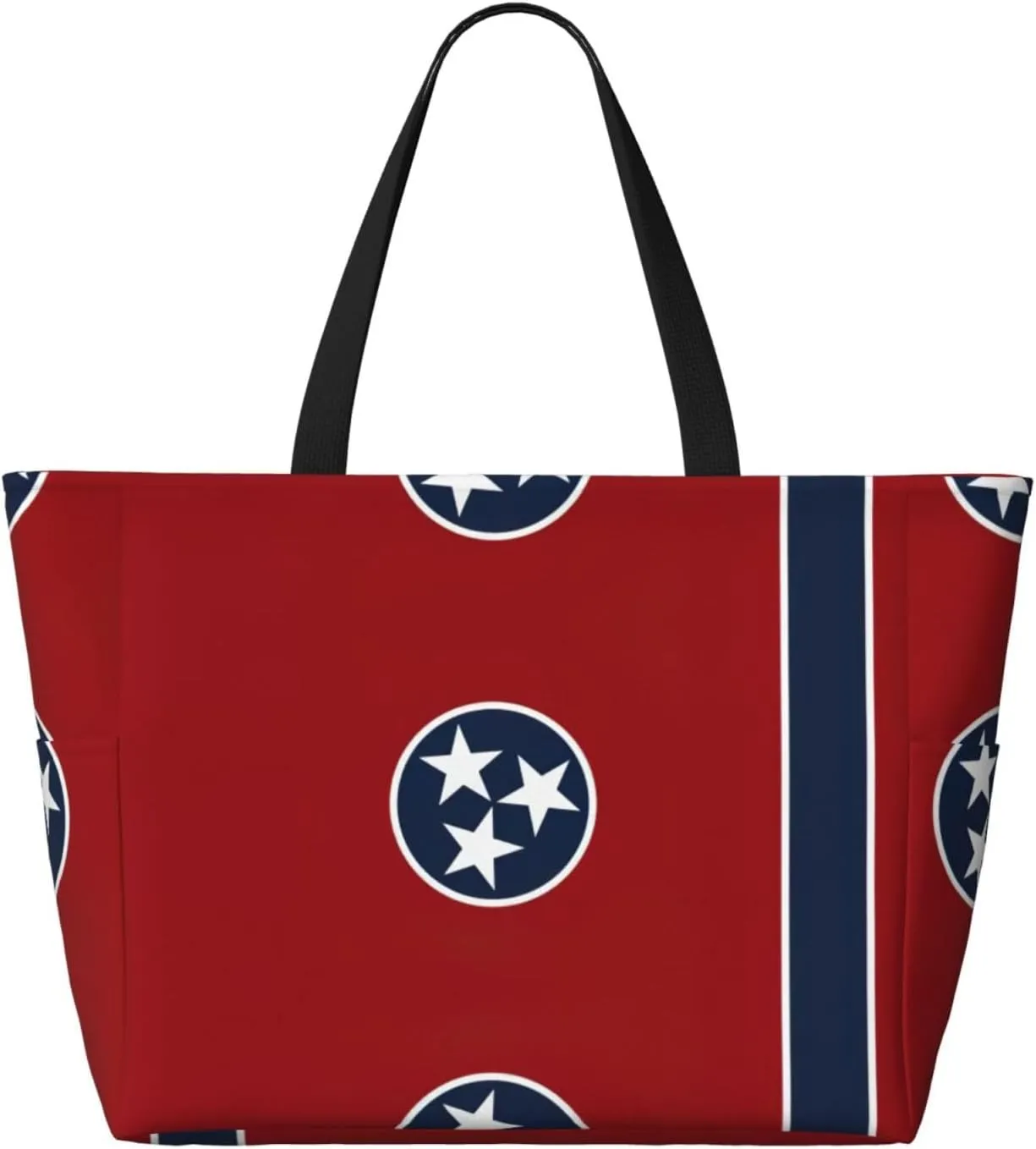 Tennessee State Flag Large Capacity Foldable Tote Bag Women Beach Tote Bag Handbag Gym Bag Travel Shopping Bag