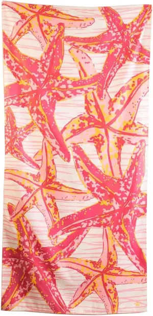 The Royal Standard Microfiber Beach Towel 34x70, Stella Marina Pink/Sunburst