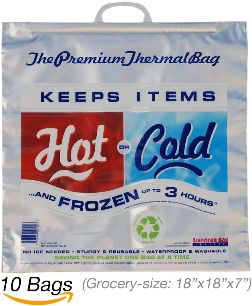 Thermal Cooler, Grocery Size, White