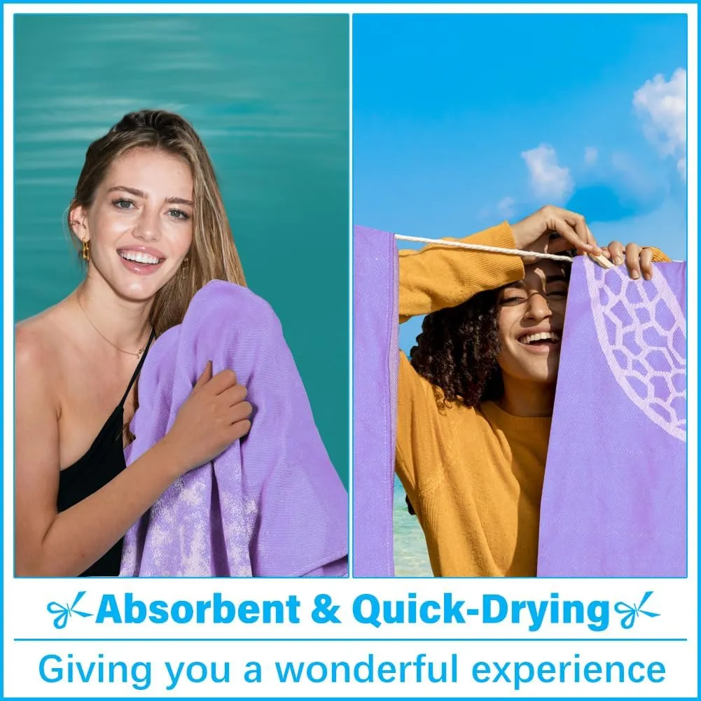 Thin Turkish Beach Towel Lightweight Soft Cotton Extra Large XL Oversized Sand Free Sandproof Absorbent Quick Dry Towels Cloud Bath Pool Travel Compact Essentials Accessories for Adult Gifts