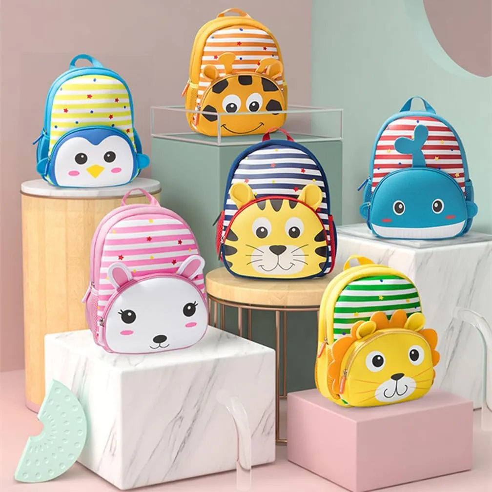 Toddler Backpack Neoprene Zoo Kids Casual Backpack Water Resistance Kindergarten Preschool Bags for Little Boys Girls (Fox Orange)