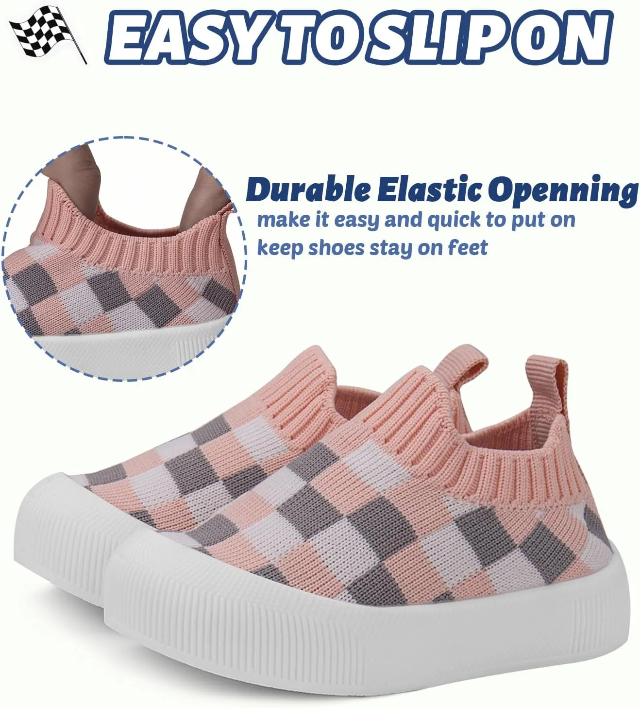 Toddler Summer First Walking Shoes Breathable Non-Slip Soft Sole Wide Toddler Shoes Tennis Sneakers Knitted Mesh Elastic Sock Shoes for Baby Boy Girl Outdoor Indoor Walker Shoes