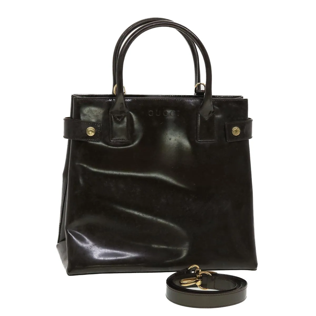 Top-notch service 2way Discounted rates Brown Leather 00011180503 Hand  Bag ti1151 GUCCI Shoulder Bag