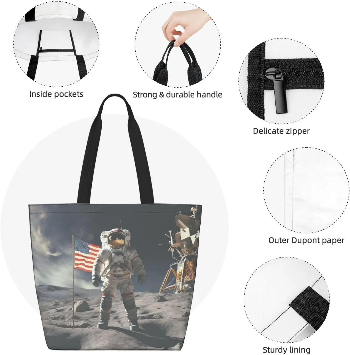 Tote Bag for Women Grocery Bag Reusable Shopping Bag Beautiful Fireworks Handbag Foldable Shoulder Bag