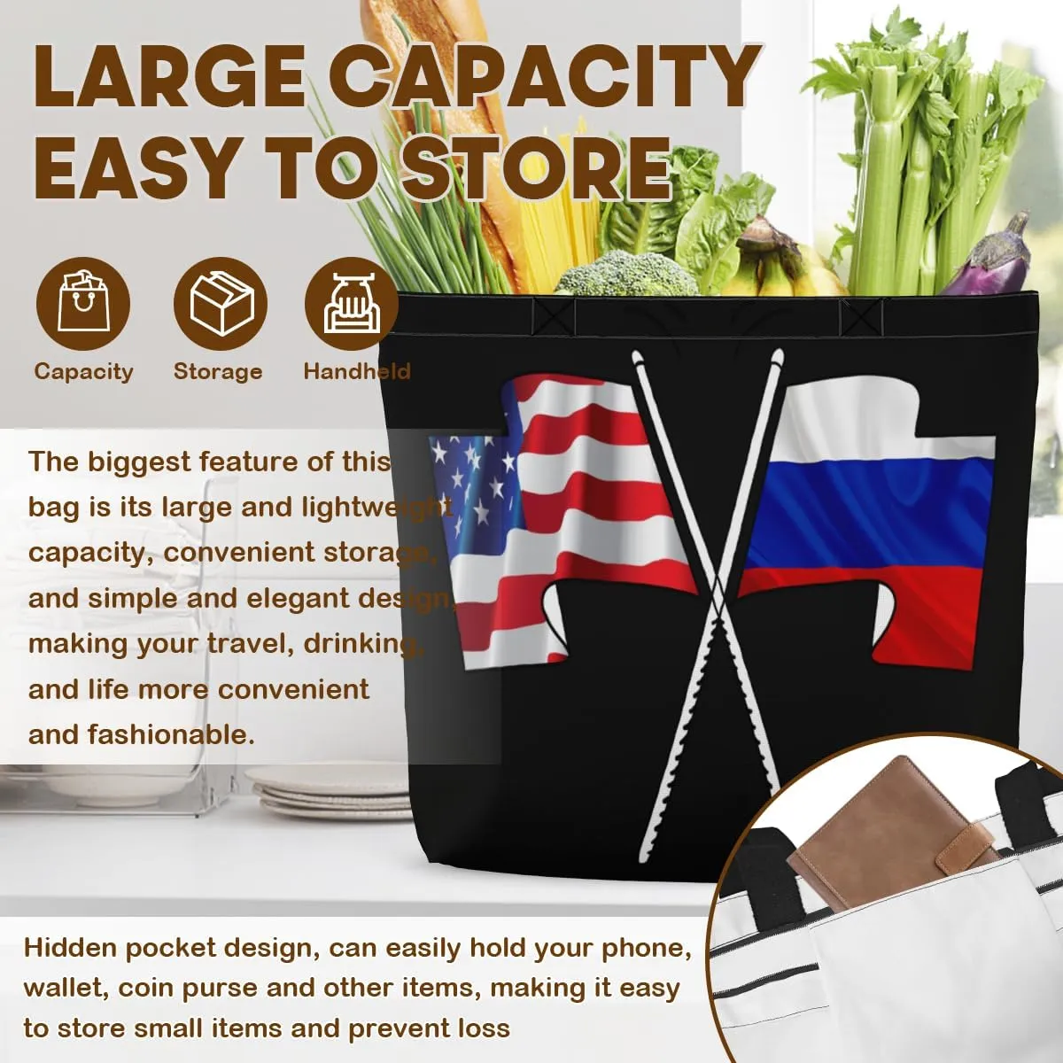 Tote Bag for Women Men Large Reusable Beach Shoulder Bags With Zipper for Gym Shopping Travel Gifts Yoga