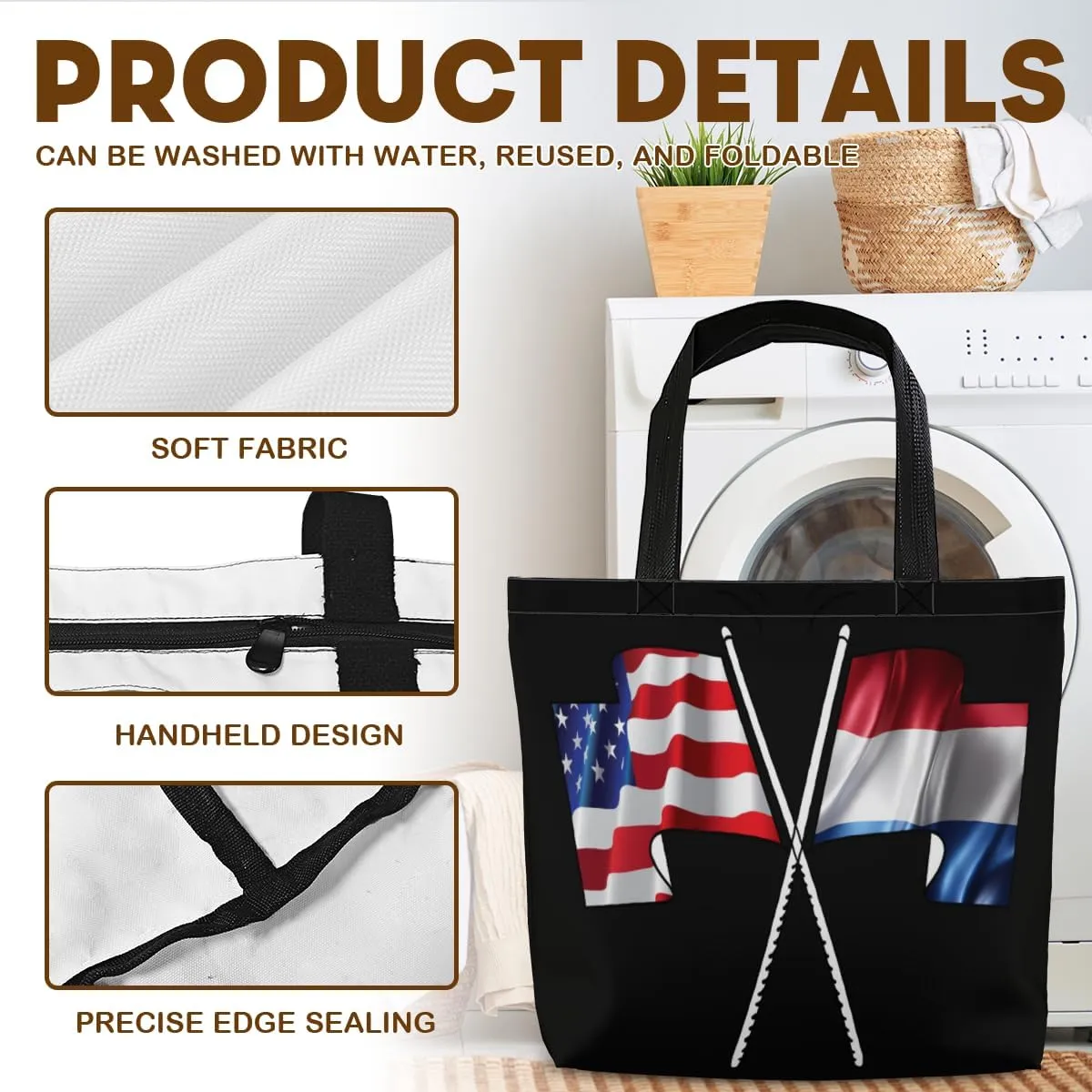Tote Bag for Women Men Large Reusable Beach Shoulder Bags With Zipper for Gym Shopping Travel Gifts Yoga
